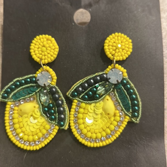 NWT beaded Lemon drop earrings - Picture 2 of 4